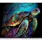 #246 CLEAR- 20oz - Stained Glass Sea Turtle 9.4" x 8" Pattern Vinyl Wrap